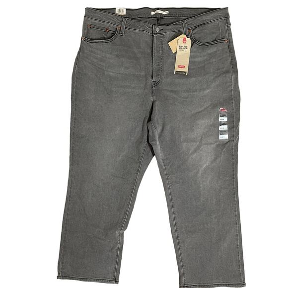 Levi's Ribcage Straight Ankle High Rise Jeans Cosmic Chatter Grey Plus 24W - Picture 2 of 13